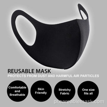 Modna, zmywalna poliestrowa maska ​​do twarzy wielokrotnego użytku